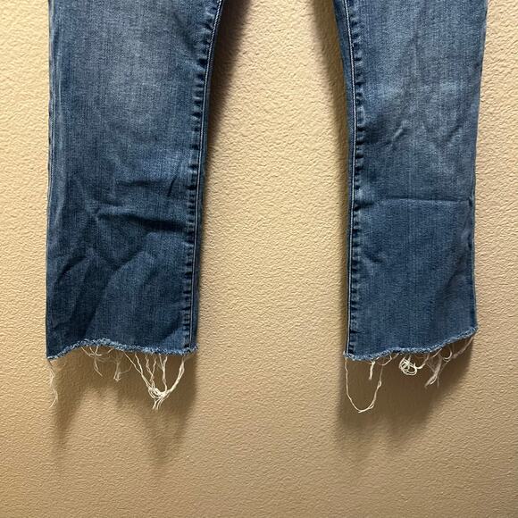 Frame Le Crop Mini Boot Hi-Rise Flare Jeans Blue Denim Cotton Light Wash Sz 26 - Picture 3 of 6